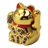 Solar Maneki Neko Waving Financial Luck Improvement Energy Saving Home Ornament Prosperity Business Celebration Opening (Gold)