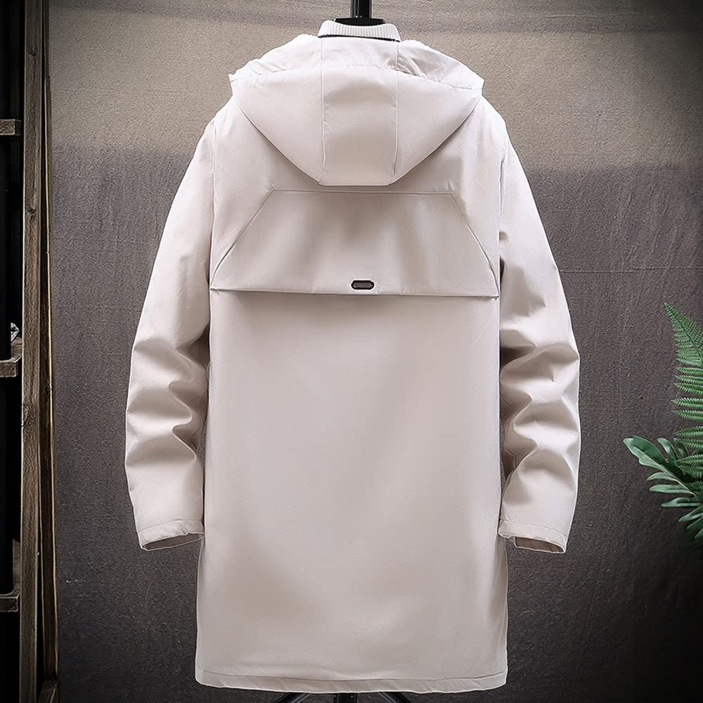 Aaronlive Men's Fleece-Lined Jacket, Warm, Thick, Cold-Wearing, Casual, Plus Size, Fall/Winter Wear, Coffee, Size L