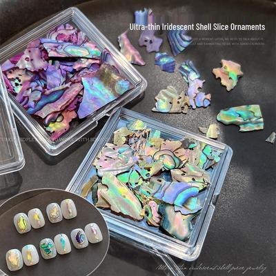 Ultra-thin Iridescent Shell Nail Art Glitter Pieces - Irregular Boxed Mica Decorations