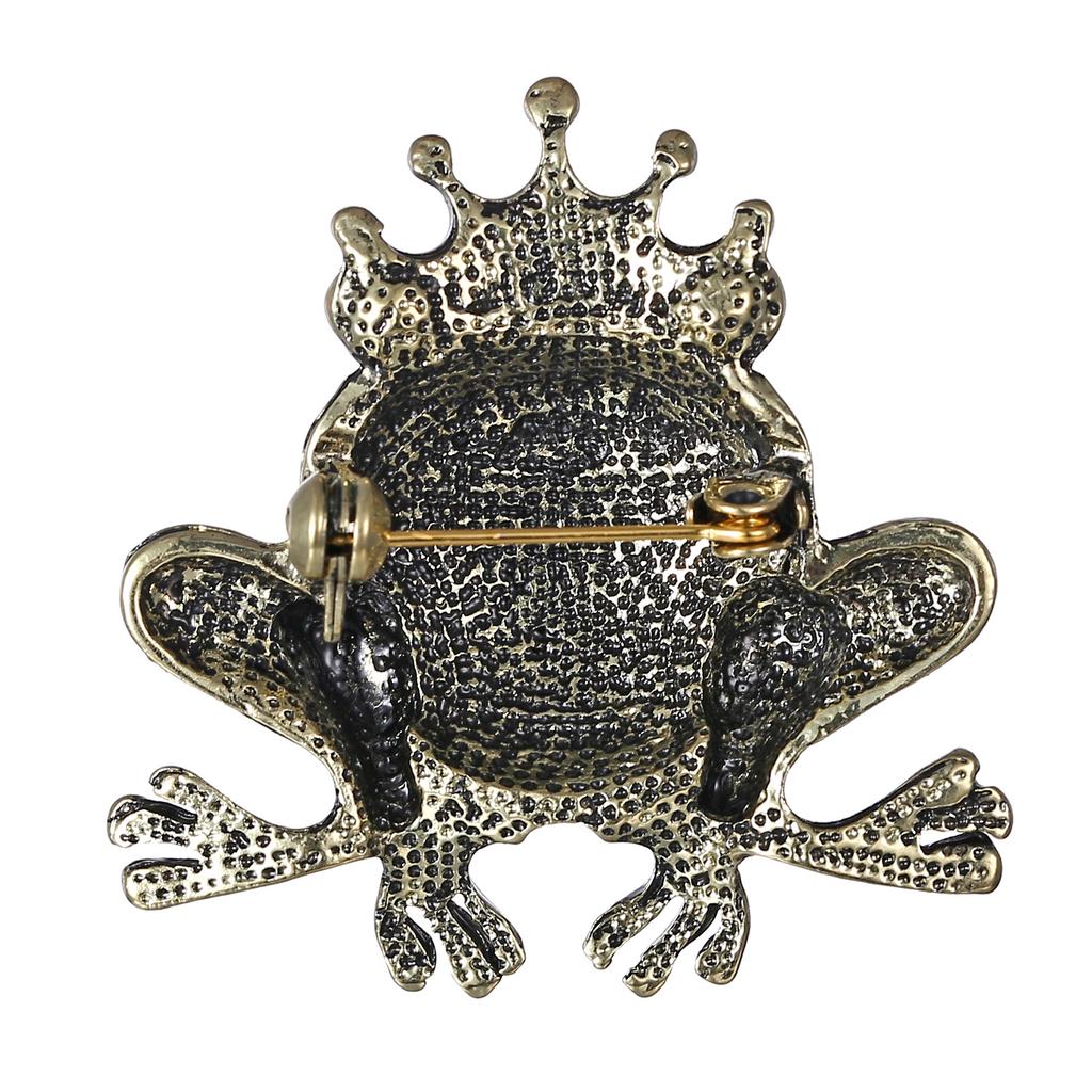 Crystal Frog Brooches for Women Green Color Animal Brooch Pin Luxury Vintage Jewelry Coat Accessories