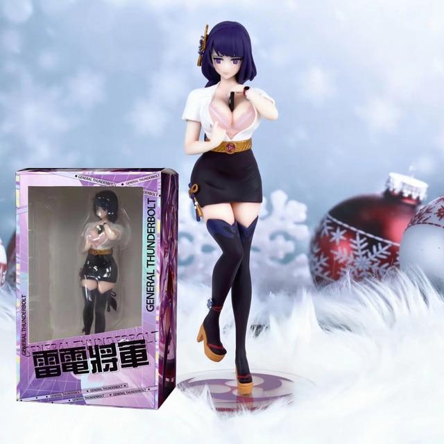 25cm Genshin Impact Anime Figure Ganyu Wedding Dress Action Figure Keqing /Paimon /Klee /Hu Tao Figure Collection Model Doll Toys