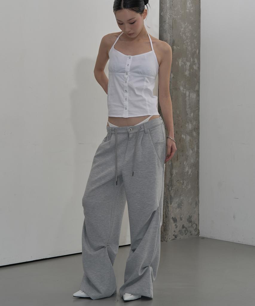 ZIZEMUSEUM Utility Pocket Wide Sweat Pants (Melange Gray)