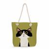 Cartoon cat print thick rope single-shoulder beach bag 7233