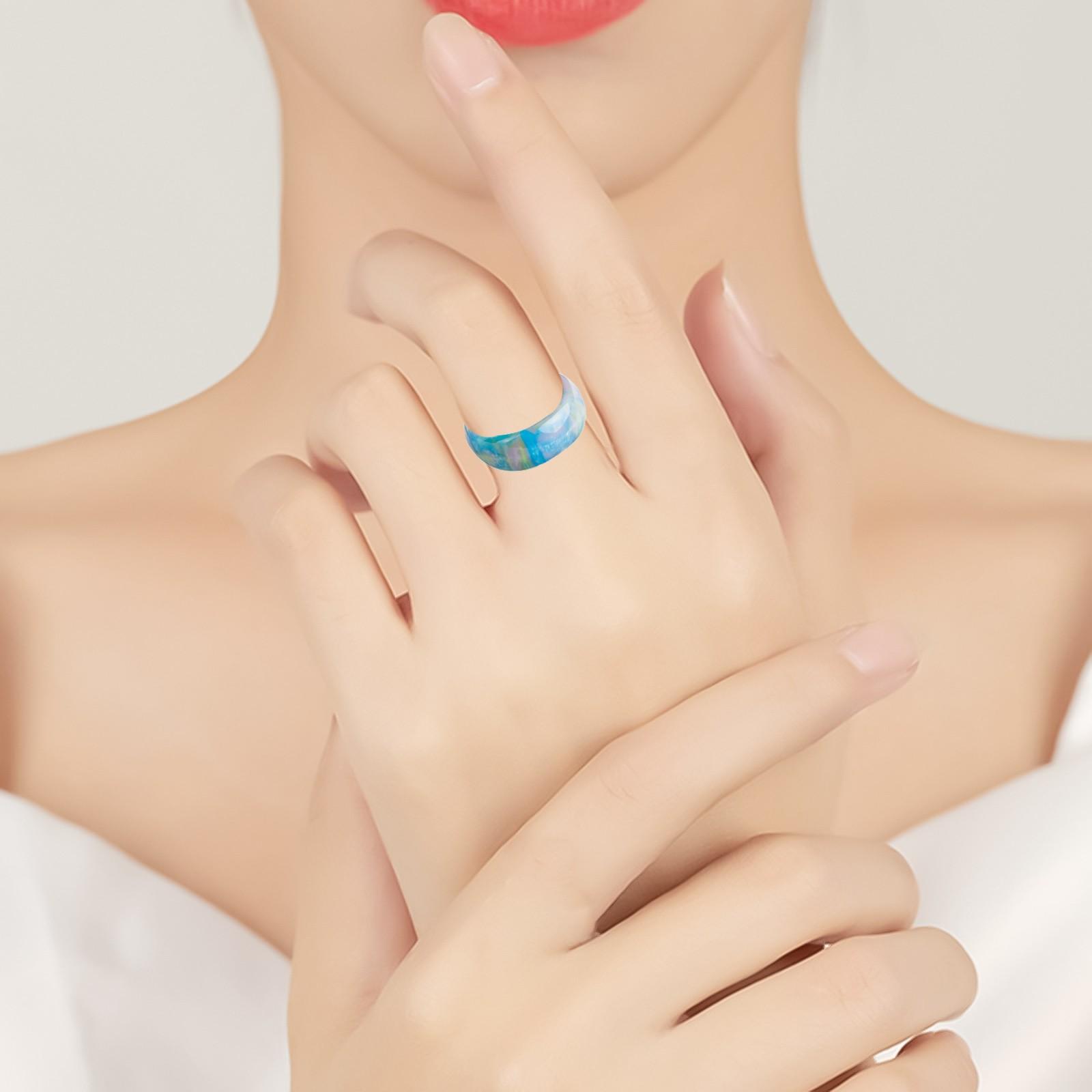 

Blue Cloud Acrylic Ring Colorful Thick Ring With Girls Ladies Beach Jewelry One Size червоний