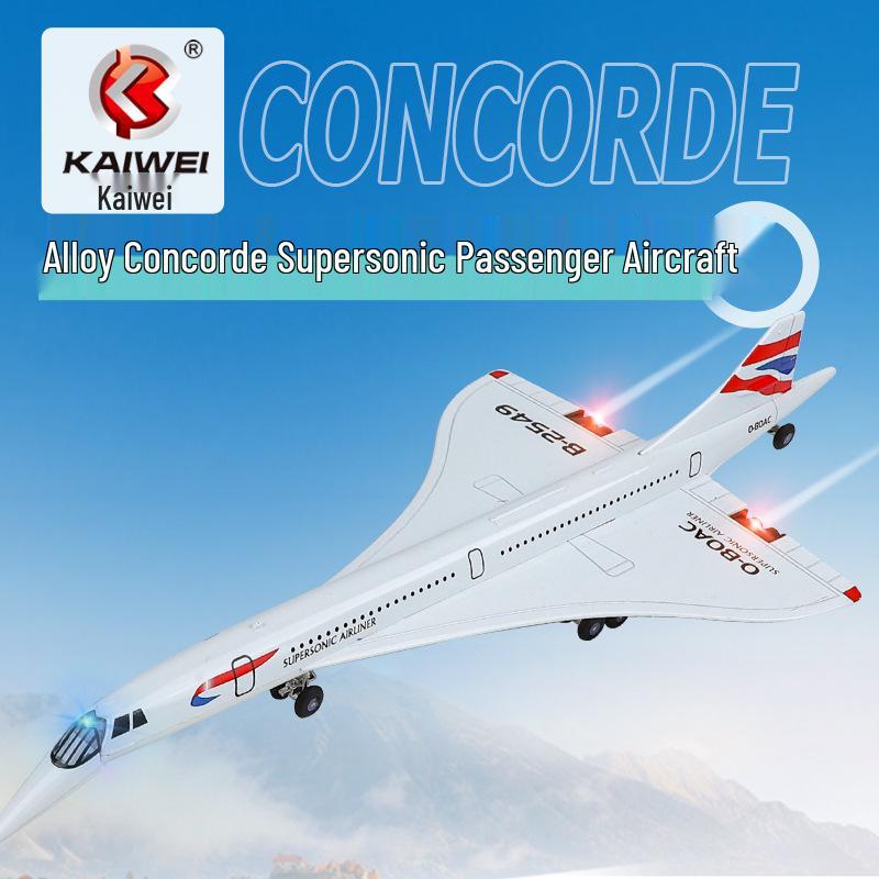Kaiwei 1:168 Concorde Supersonic Passenger Jet Model with Sound and Light.