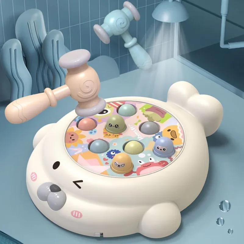 Montessori Seal Hammer Knocking Game Baby Toys With Lights Musical Childhood Education Infants Animal Board Kids Toys Christmas
