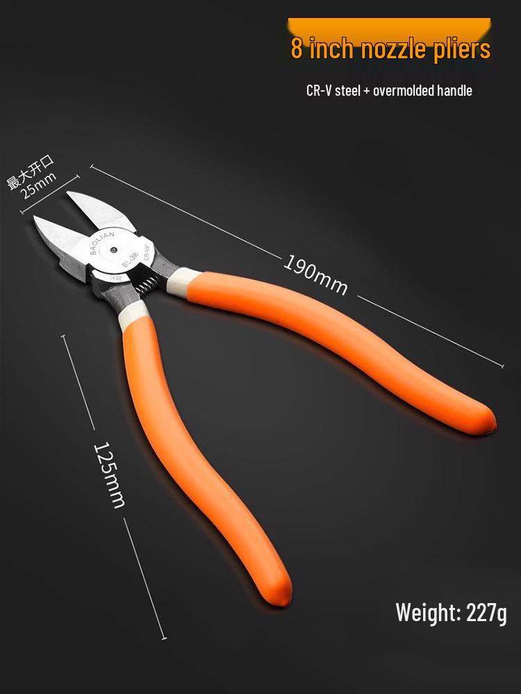 Industrial Grade Diagonal Pliers and Sprue Cutters - Versatile Electrician's and Modeler's Tool for Precision Cutting