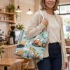 Cartoon Construction Trucks Tote Bag Cute Portable Large Capacity Casual Shopping Handbag for Daily Use