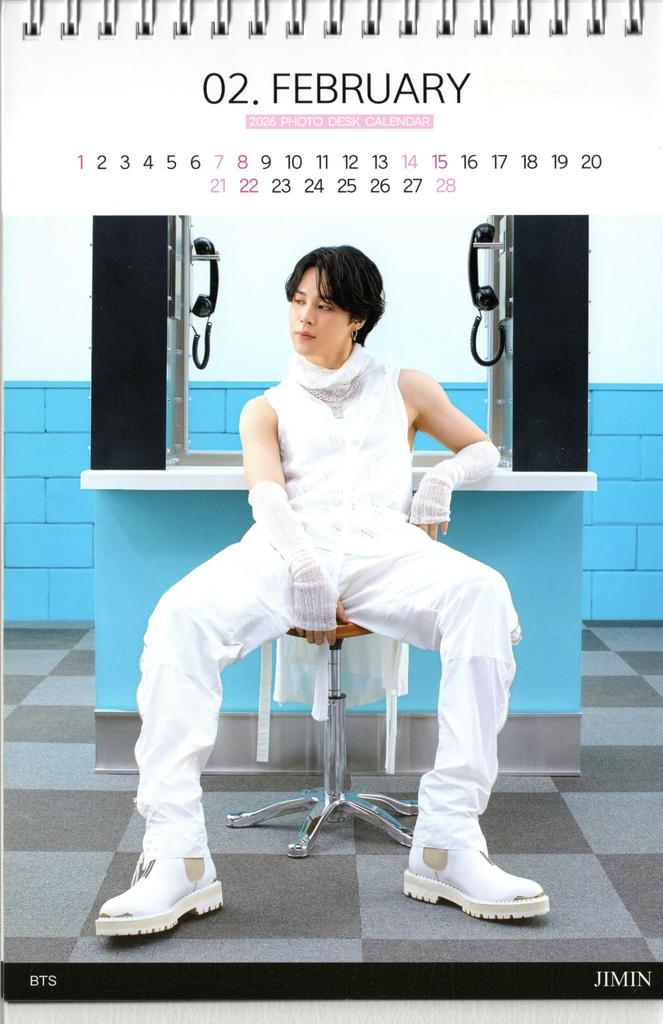 Jimin Desk Calendar Stickers BTS Merchandise (Photobook Calendar) 2026-2027 (2-Year Edition) + [12-Piece Set] K-POP (2026)