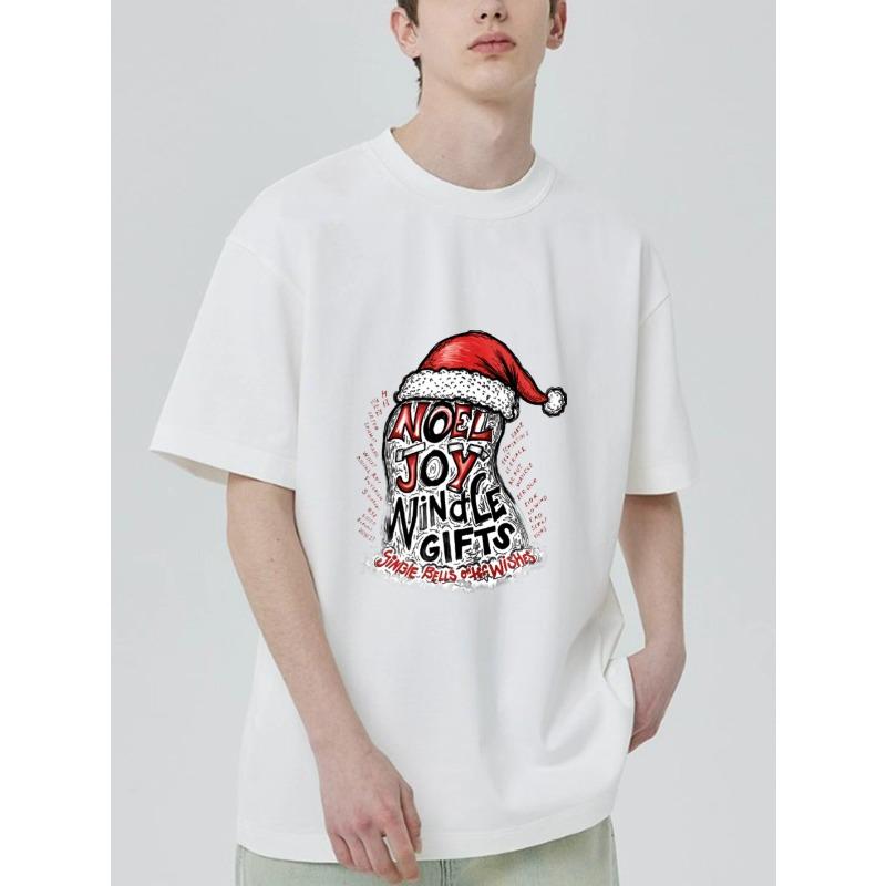 Christmas T-Shirt Black Noel Joy Winkle Gifts Santa Hat Print For Holiday Season