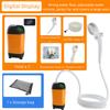 Temperature & Battery Digital Display Portable Camping Shower  Hiking Travel Beach