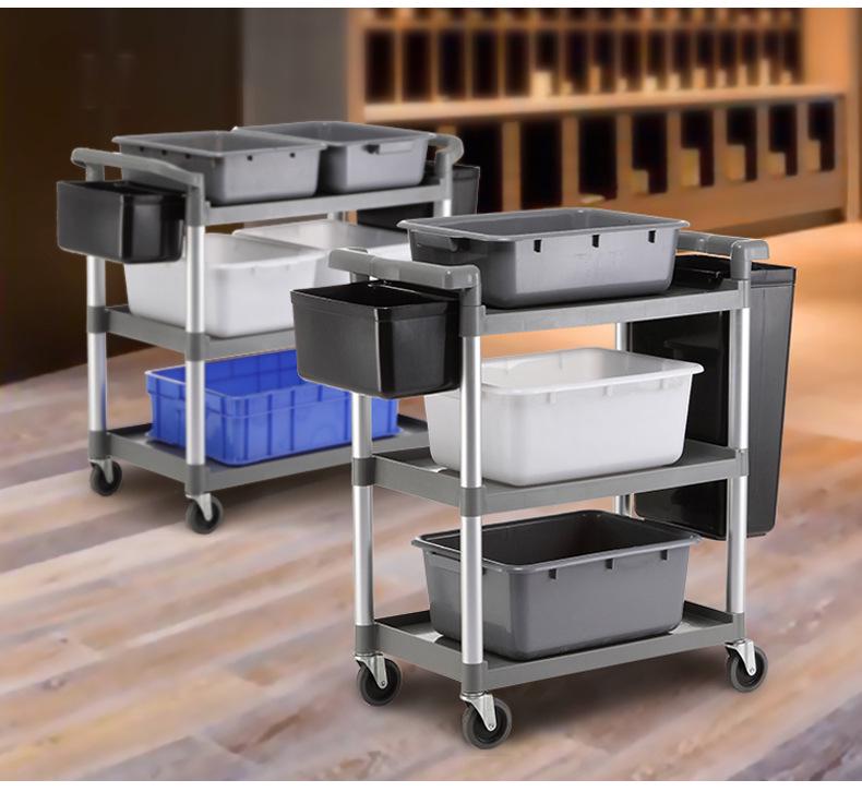 Huilixin Multi-functional Three-Tier Dining Cart with Silent Brake Wheels