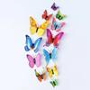 12PCS Art Stickers Fridge Decor Magnet 3D Butterfly Wall Sticker Decals Home Decor Poster Adhesive Wall for Kids Rooms Purple