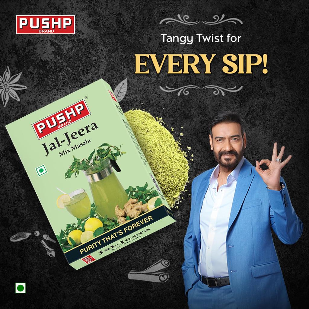 Pushp Jal Jeera Poeder Authentieke Indiase Kruidenmix Verfrissende Zomerdrank Pittige Komijn Munt Blend Smaakversterker 100g Doos