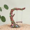 Whimsically Flower Tree Swing Figurine Resin Craft Spring Collectible Ornament For Garden Landscape Dollhouses Decors