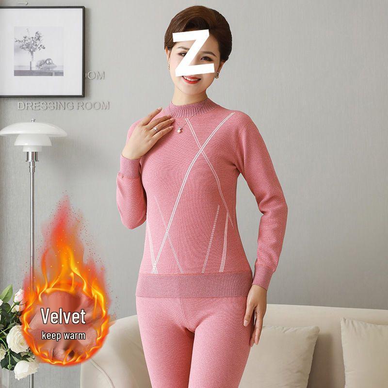 Women's Warm Fleece Set for Mid-Aged and Elderly: Cozy Winter Underwear for Mothers and Grandmothers