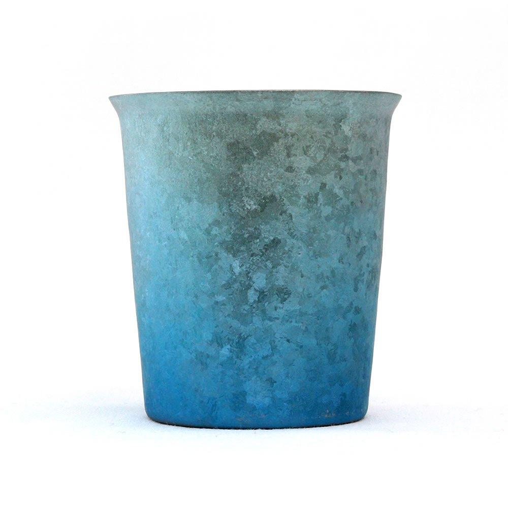 HORIE Titanium Made In Niigata Wide Gradient T14KM250GB Kiln-Made Double-Walled Tumbler, Tsubame, Prefecture, Mouth, 250cc, Blue,