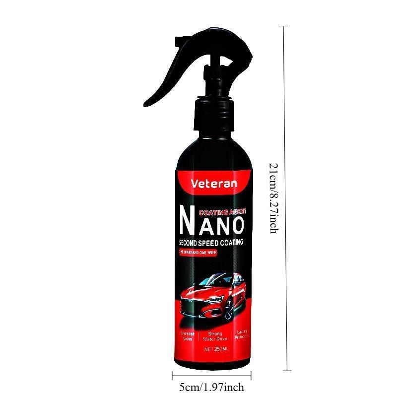 Nano Car Paint Coating Spray – Instant Glazing & Renovation, Hydrophobic, Silicone-Free, Works on All Paint Colors, 250ml
