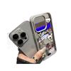 Black Frame Magnetic Suction Acrylic Cartoon Dog Clothing for Apple 17 Pro, 13 Pro Max, and 14