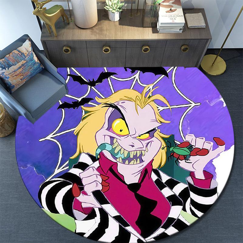 Beetlejuice2,Round Area Rug,Carpet Rug for Living Room Bedroom Sofa Playroom Decor,Non-slip Floor Mat