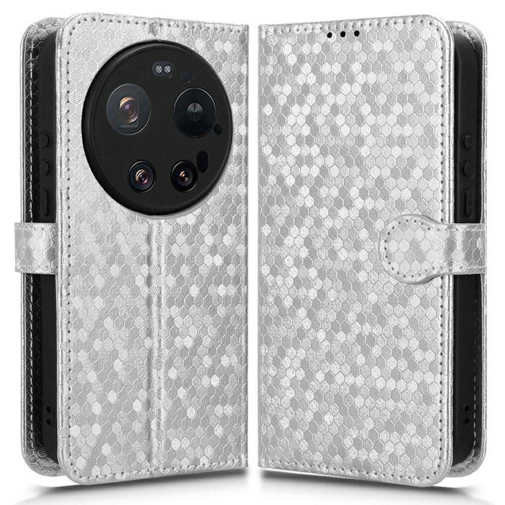 Para Xiaomi 17 Ultra 5G Capa Carteira Padrão de Pontos Estampado Couro PU Capa de Telefone com Alça de Pulso