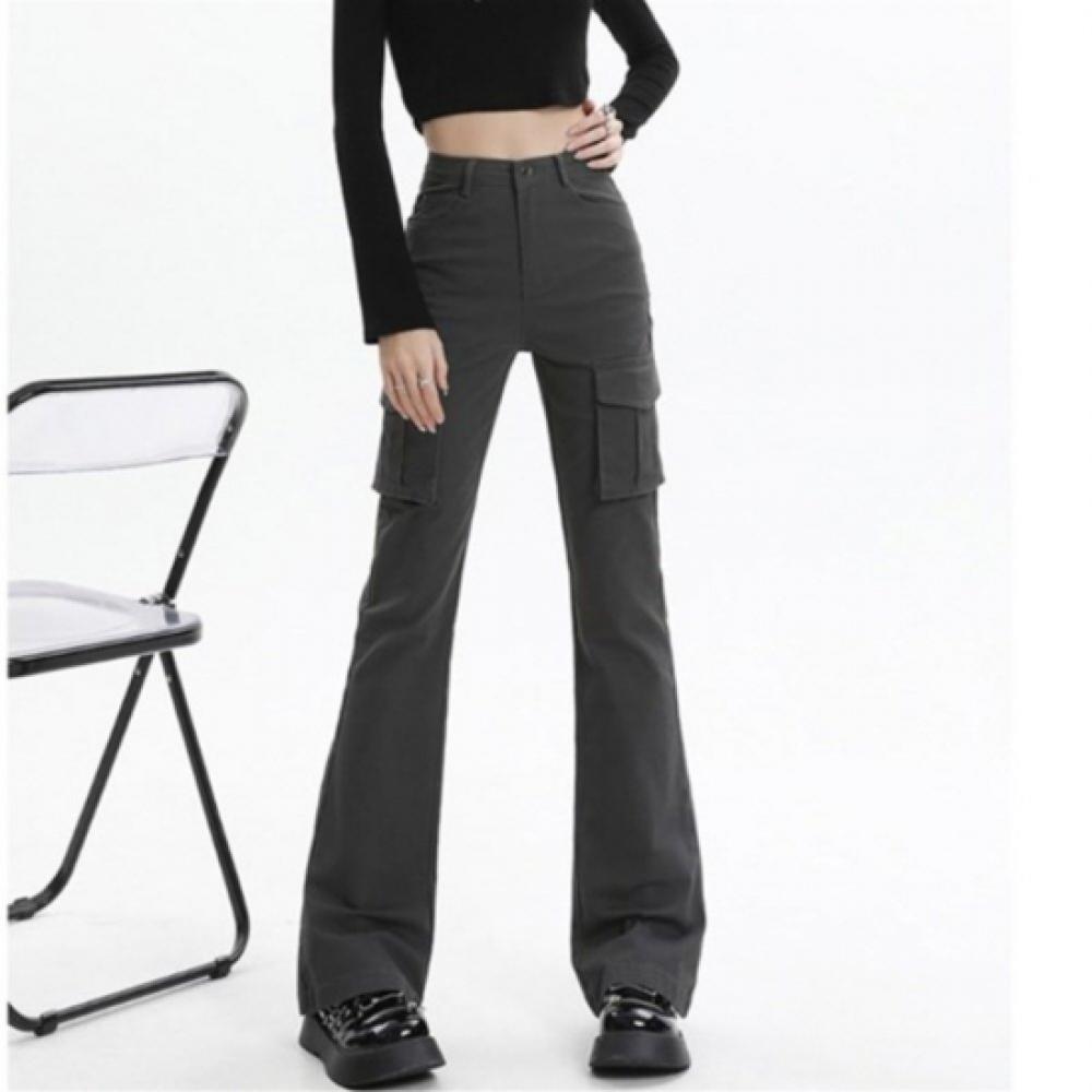 New ArrivalS Open Run Women S caSual Cotton Double Pocket Bootcut Cargo pantS