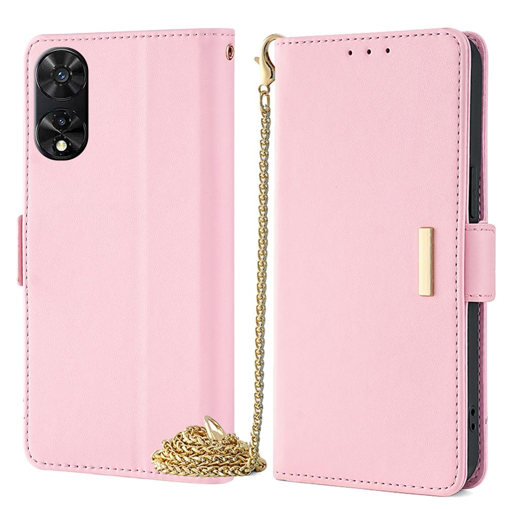 For TCL 505 Wallet Case Anti-Scratch PU Leather Card Slots Phone Cover with Straps