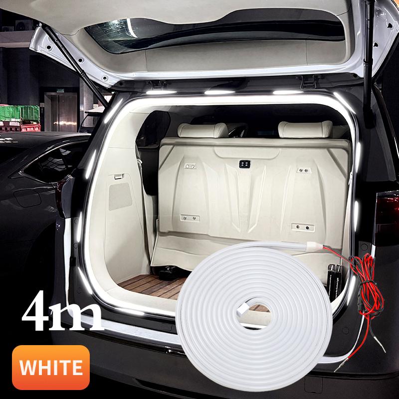 2/4M Silicone LED Car Trunk Light Flowing Inductive Ambient Tail Box Strip Decoration Auto Accessories