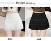 Chic Elastic Waist Pleated White Lace Skirt - Sweet High-Waist, Layered for Autumn/Winter