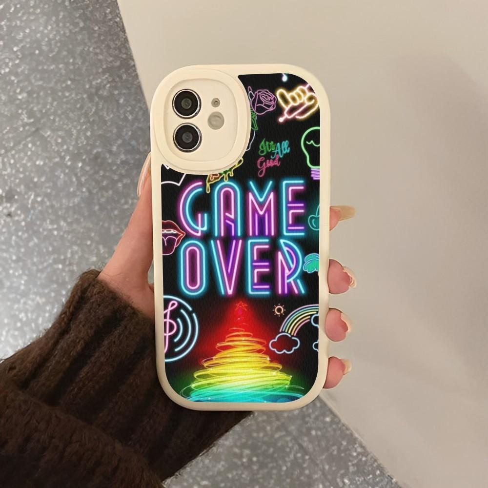 

Neon Pattern Phone Case Hard Leather For iPhone 16 15 14 13 12 Mini 11 14 Pro Max Xs X Xr 7 8 Plus Fundas 11 pro max
