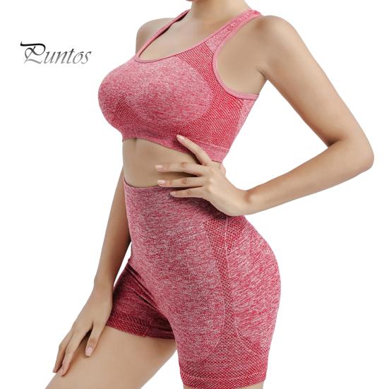 

Женский спортивный костюм из 2 предметов, жилет без рукавов с пуш-апом и нагрудными накладками, бесшовные быстросохнущие шорты с высокой талией, спортивная одежда для йоги, фитнеса, повседневная одежда L красный