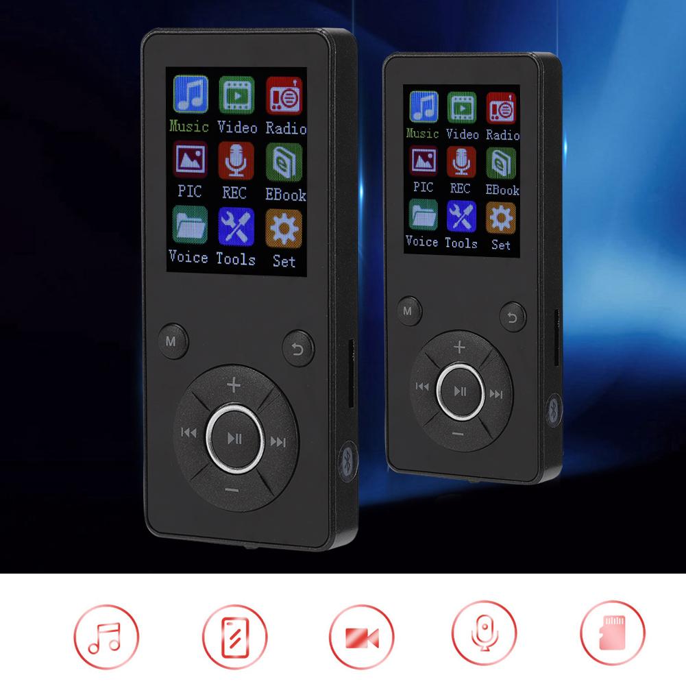 T3 Portable Bluetooth 4.2 Plug In Card Student MP4 Music Video Player with 1.8in Display