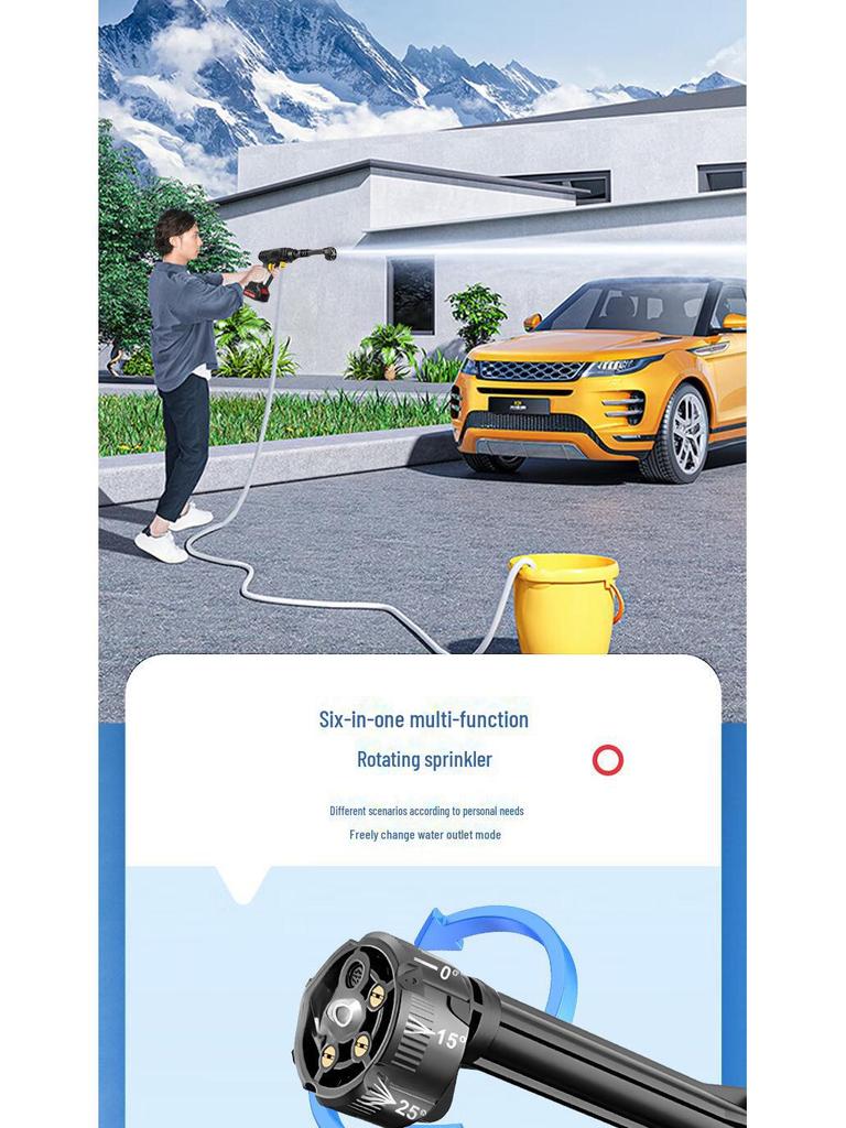 Portable High-Pressure Cordless Car Wash Machine with Rechargeable Battery