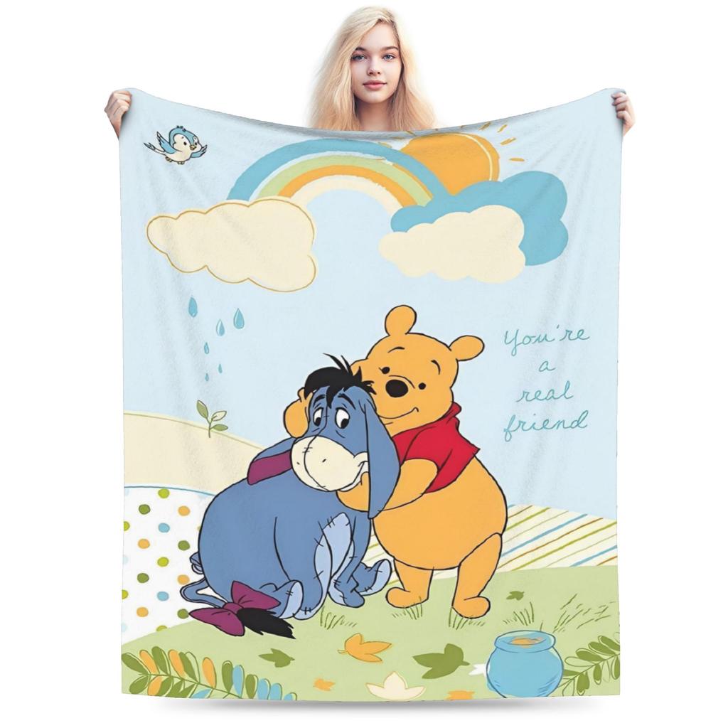 Cute Kawaii Blankets Winnie The Pooh Fuzzy Throw Blanket Bedding Couch Personalised Soft Warm Bedspreads