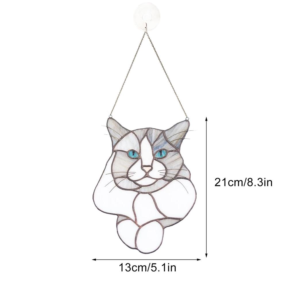 Stained Glass Cat Black and White Suncatcher Suncatchers Art ...
