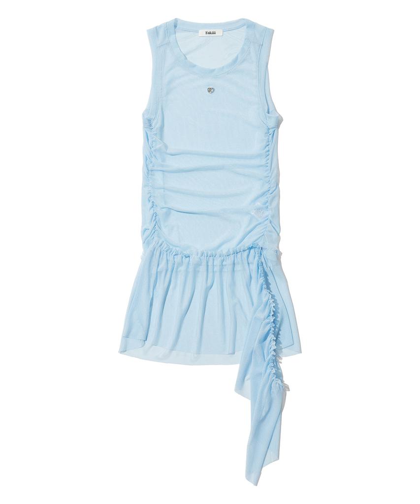 Faike Mesh Princess Line Drop Dress_Sky Blue