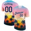 Hawaiian Style Palm Trees Print Custom Name Men's T-shirt Summer Street Cool Trend  Sport Short Sleeve Basketball Top
