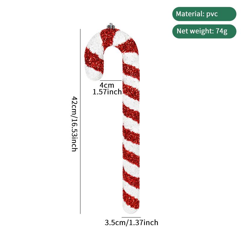 Red & White Sequin Candy Cane Ornament for Christmas Tree