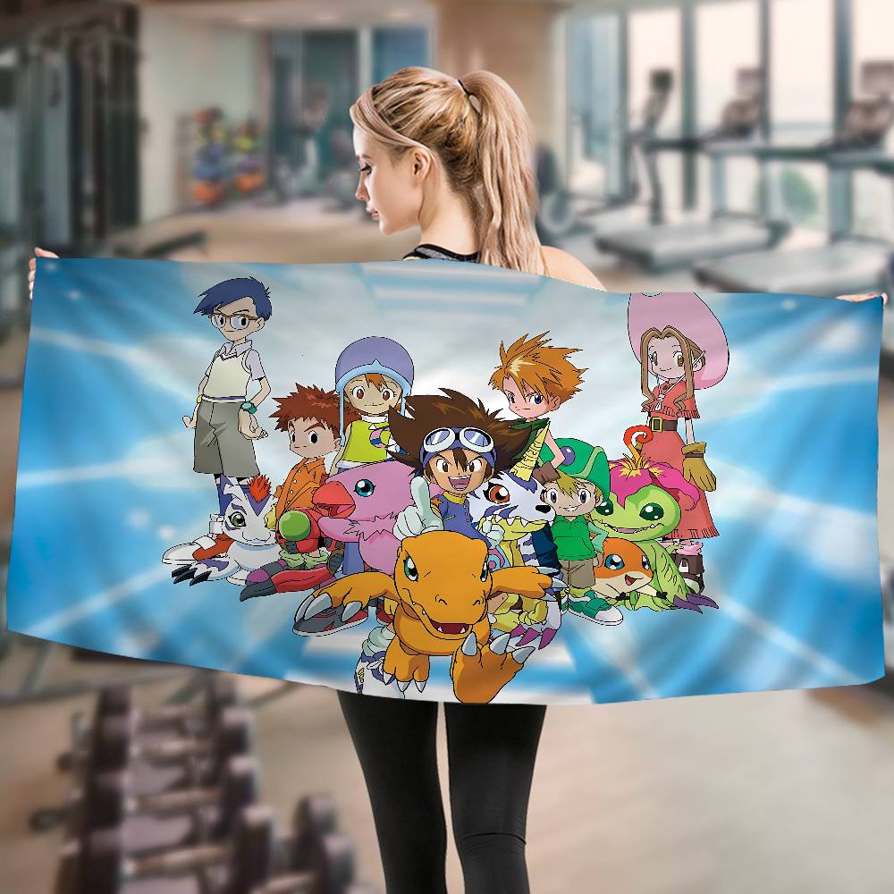 Digimon Adventure Monster Game Beach Towel Colorful Bath Towels For Girl Microfiber Quick Dry Sand Free Beach Yoga Spa