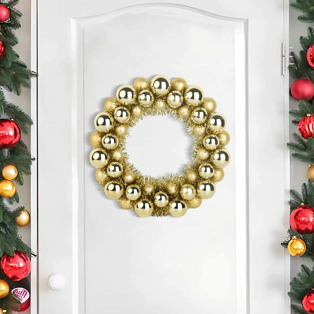 Christmas Ball Wreaths 2 pcs Gold 33 x 33 x 7 cm Polystyrene