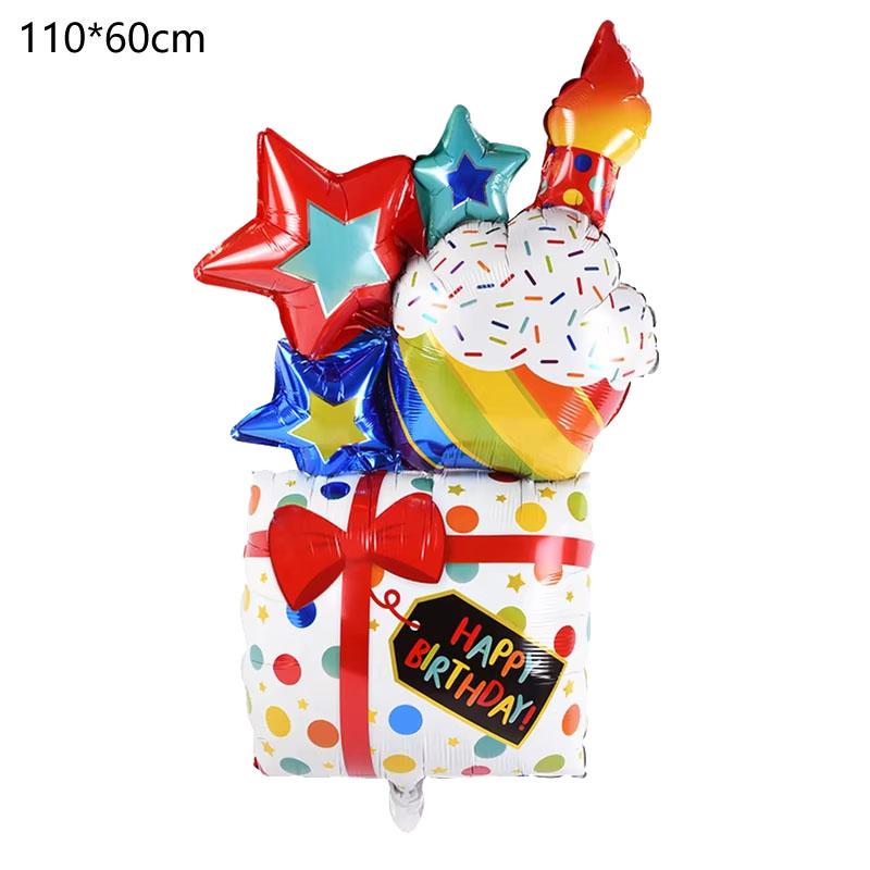Fødselsdagskage Ballon med Fod Stående Folieballon Sød Kageballon Børn Dreng Pige Fødselsdagsfest Dekoration Forsyninger Baby Shower