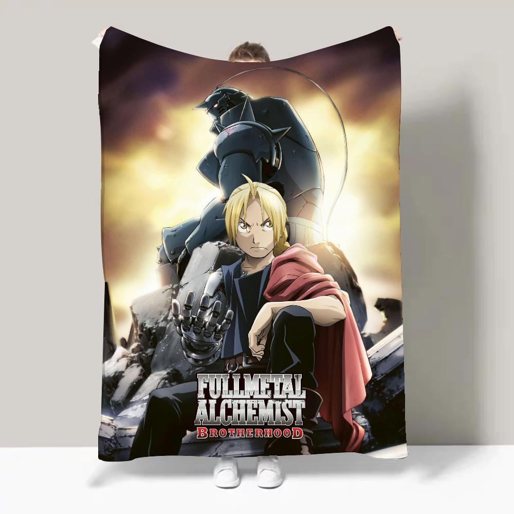 ANIMNE F-Fullmetal A-Alchemist Blanket Perfect Gift For Sofa Office Bed Plane Travel Sleep Read Relax Camping