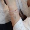 Natural Pink Crystal Bracelet Women's Fashion Design Three Circles Aquamarine Safety Buckle Light Luxury Sense Sweet