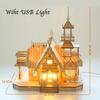1PC 3D Wooden Puzzle Villa House Royal Castle with Light Assembly Toy Kid Adult DIY Model Kits Desk Decoration for Gift