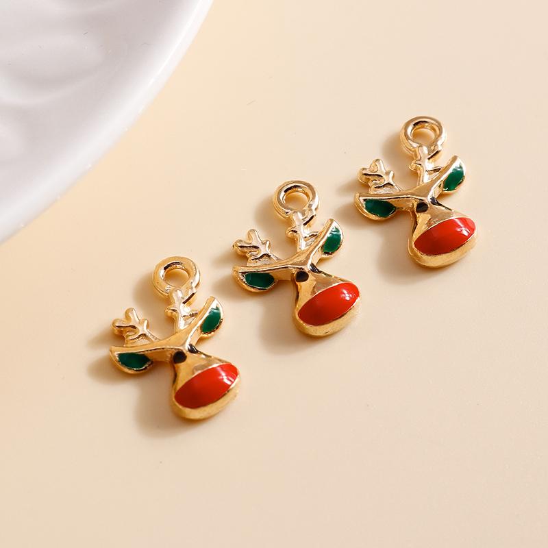 10pcs 16*21mm Enamel Christmas Bell Charms DIY for Bracelets Pendants Earrings Making Creative Gift Charms Jewelry Accessories