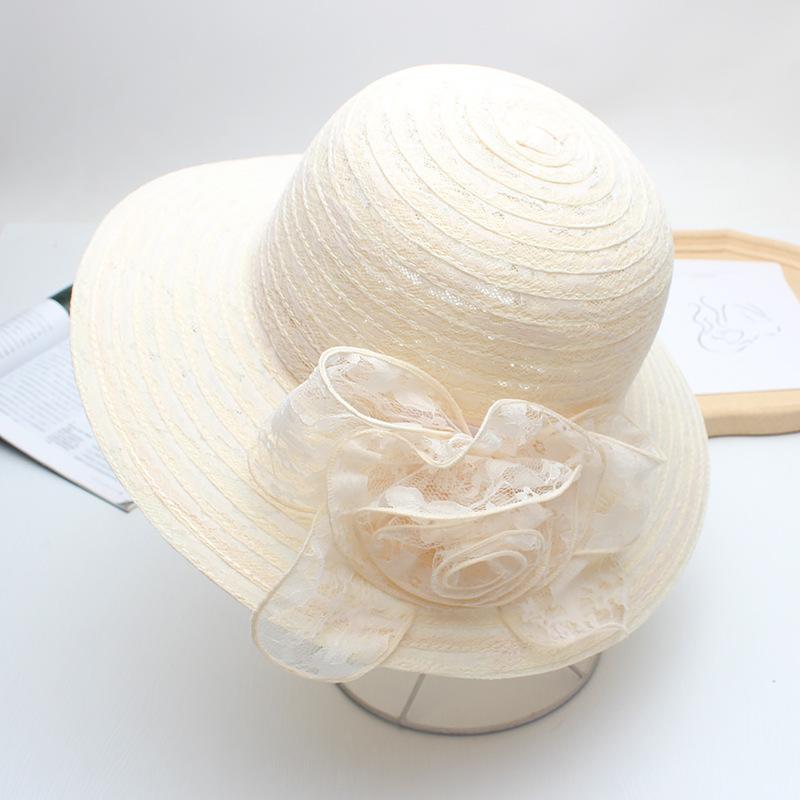Lace Flower Hat for Women, Summer Fashion, Breathable Foldable Wide Brim Fisherman Hat
