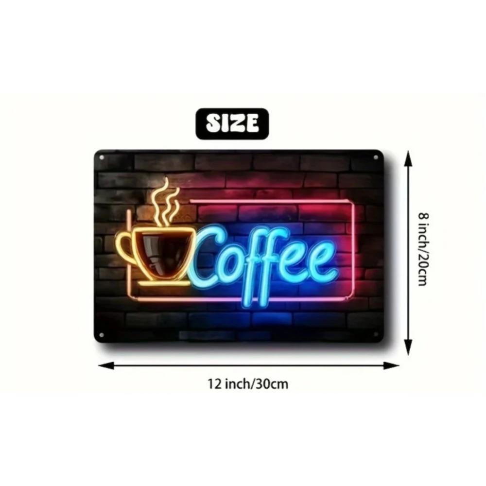 Винтажная жестяная вывеска Ретро Неоновая Металлическая Настенная живопись Декор Дом Кафе Бар Кухня L небесно-голубой