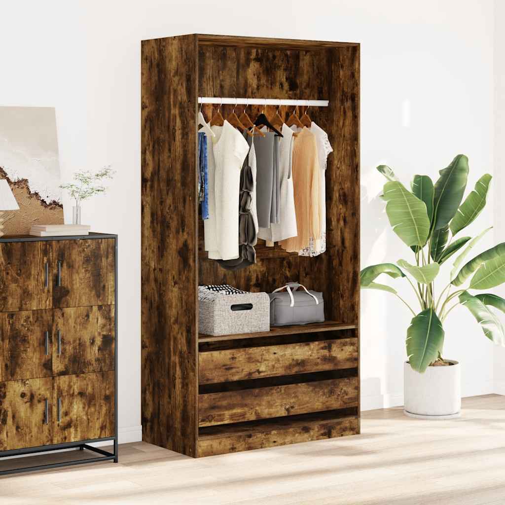 vidaXL Kleiderschrank Räuchereiche 100x50x200 cm Holzwerkstoff braun