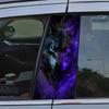 2-Piece Vinyl Cool Wolf Decal Animal Theme B-pillar Glossy Car Sticker for Vehicle Decor