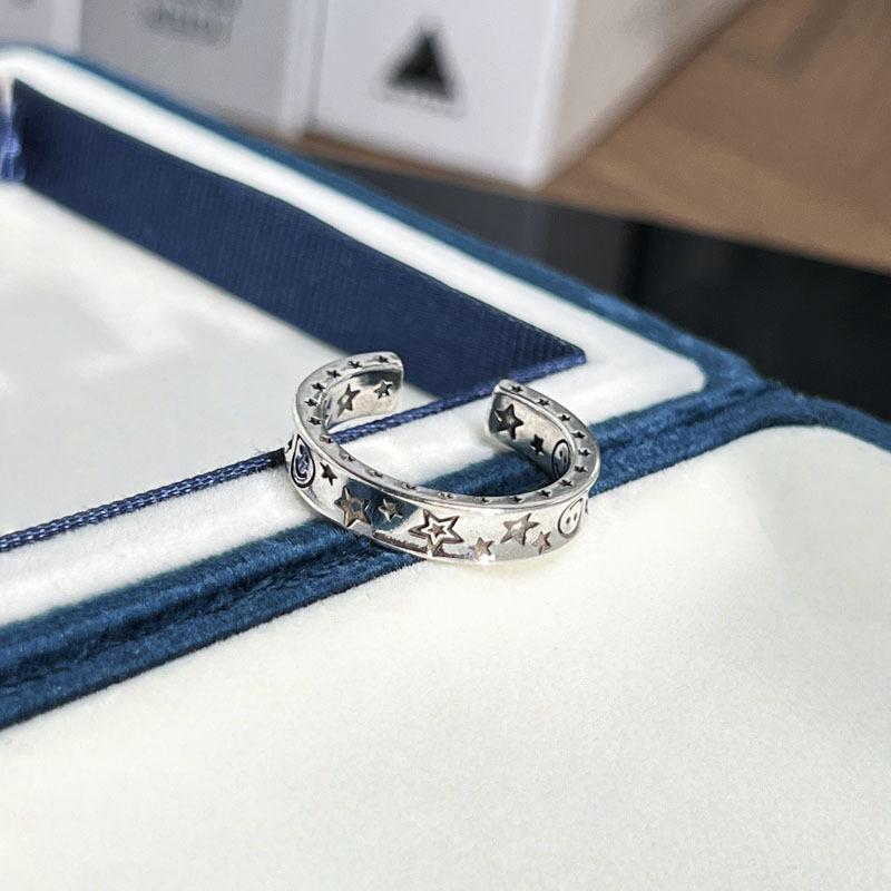 Retro old star letter graffiti star language child dream personality ins tide ring femininity simple versatile ring